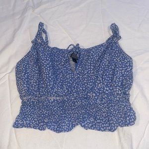 blue flower crop top